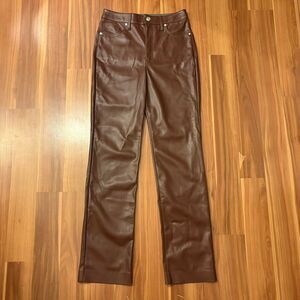 Express brown faux leather shimmery pants
